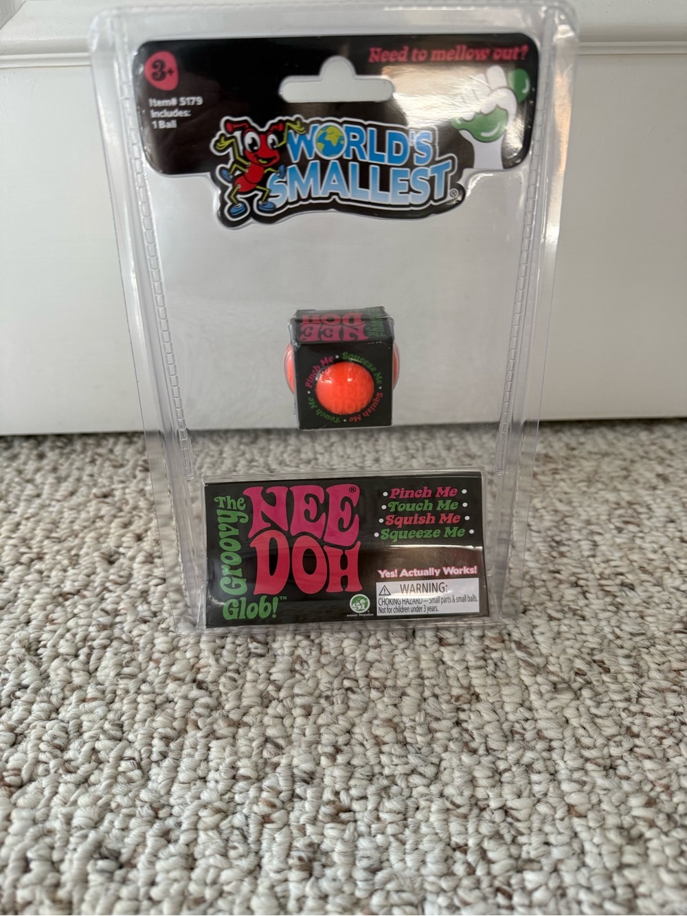 World’s Smallest NeeDoh Orange NEW Sealed HTF